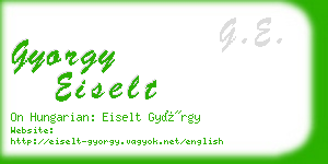 gyorgy eiselt business card